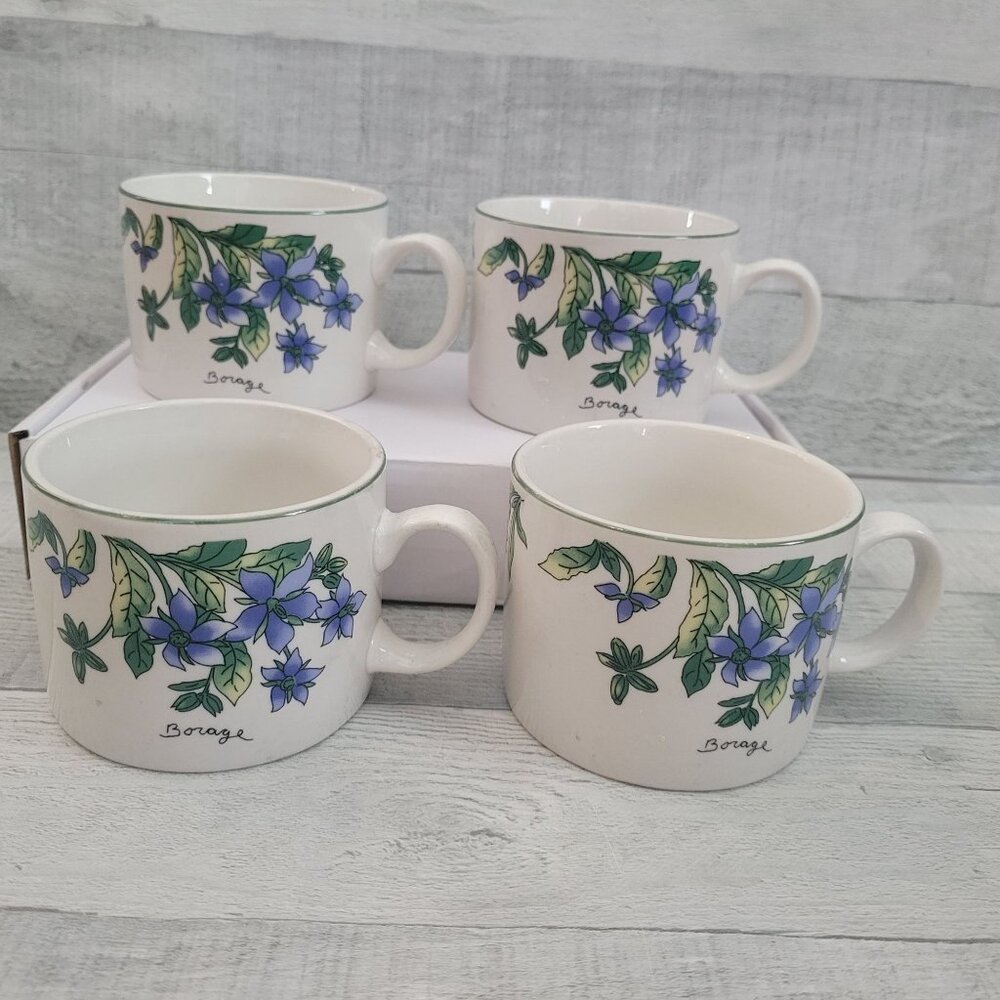 Vintage Majesticware Floral Porcelain Mugs Set Of Dishwasher Safe & Microwave Sa
